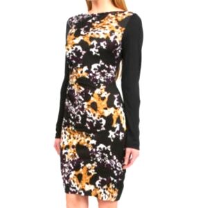 DVF Diane Von Furstenberg KIRBY Silk Jersey Ruched Dress Cheetah Splash. Size 10
